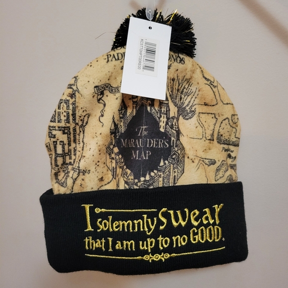 Harry Potter Marauders Map Fur Pom Benie - Picture 2 of 3